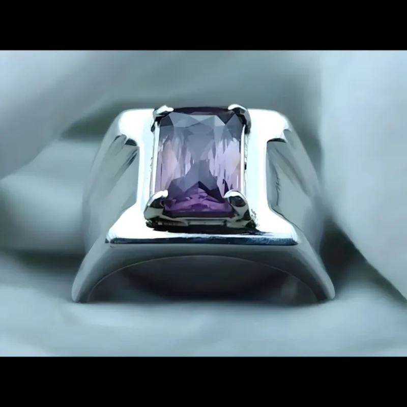 Kashmir Sapphire Ring Purple Kashmir Sapphire Mens Rings