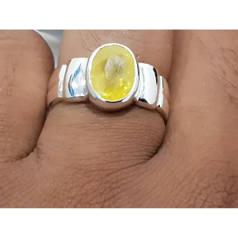 Yellow Sapphire Ring Men Ceylon Pukhraj Rings Shop now