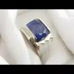 African Sapphire Ring Square 925 Sterling Shop Now