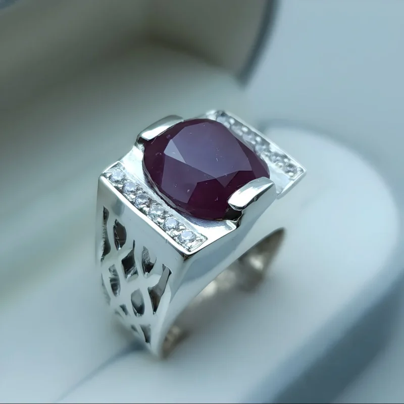 14 Ct Pigeon Blood Ruby Ring Big Ruby Stone Ring Order Now