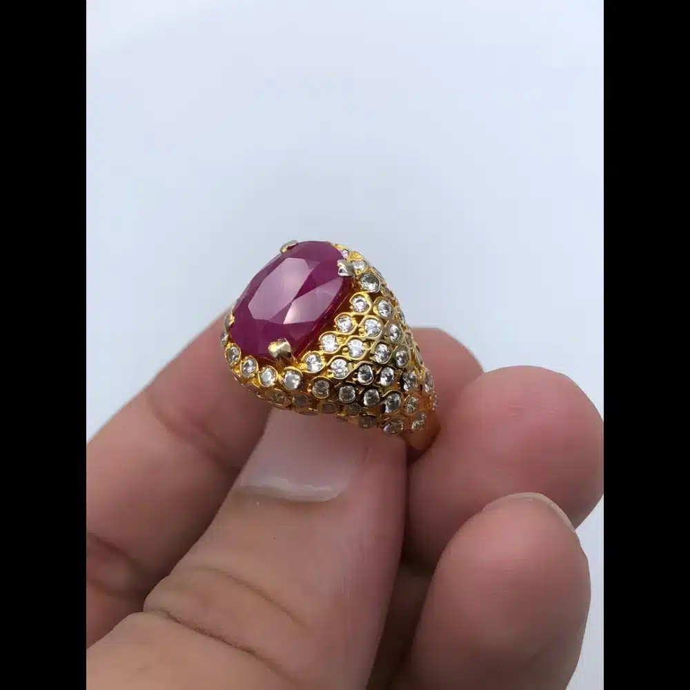 natural ruby ring Gold for men