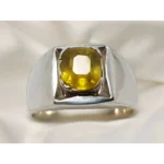 yellow sapphire gents ring