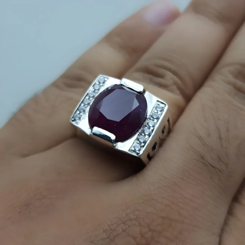 14 Ct Pigeon Blood Ruby Ring Big Ruby Stone Ring Order Now
