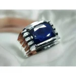 Cushion Cut Royal Blue Sapphire Ring African Sapphire