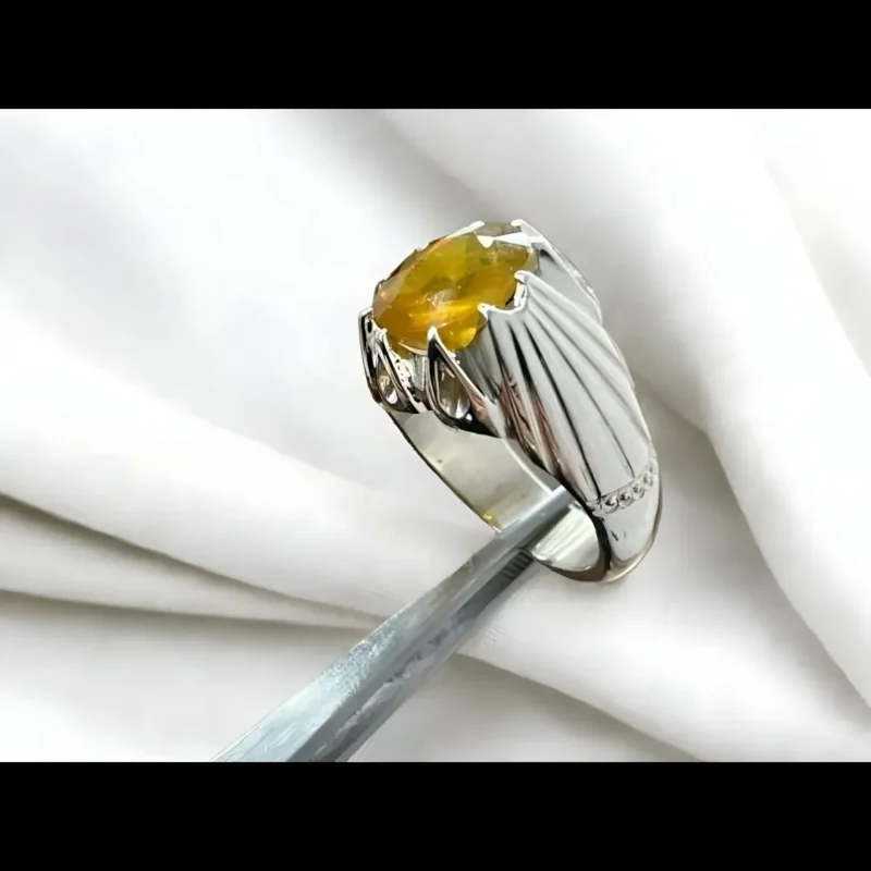 Yellow Sapphire Ring Yellow Pukhraj Mens Ring Order Now