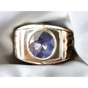 Round Blue Sapphire Ring Men Sterling Silver Shop Now