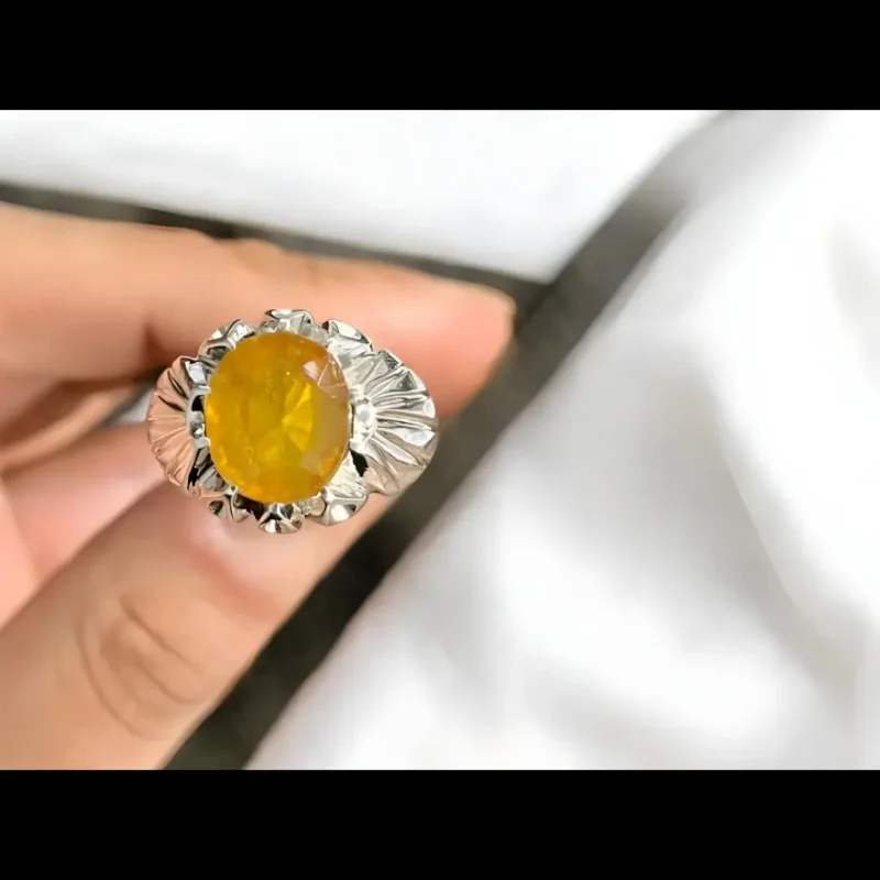 Yellow Sapphire Ring Yellow Pukhraj Mens Ring Order Now