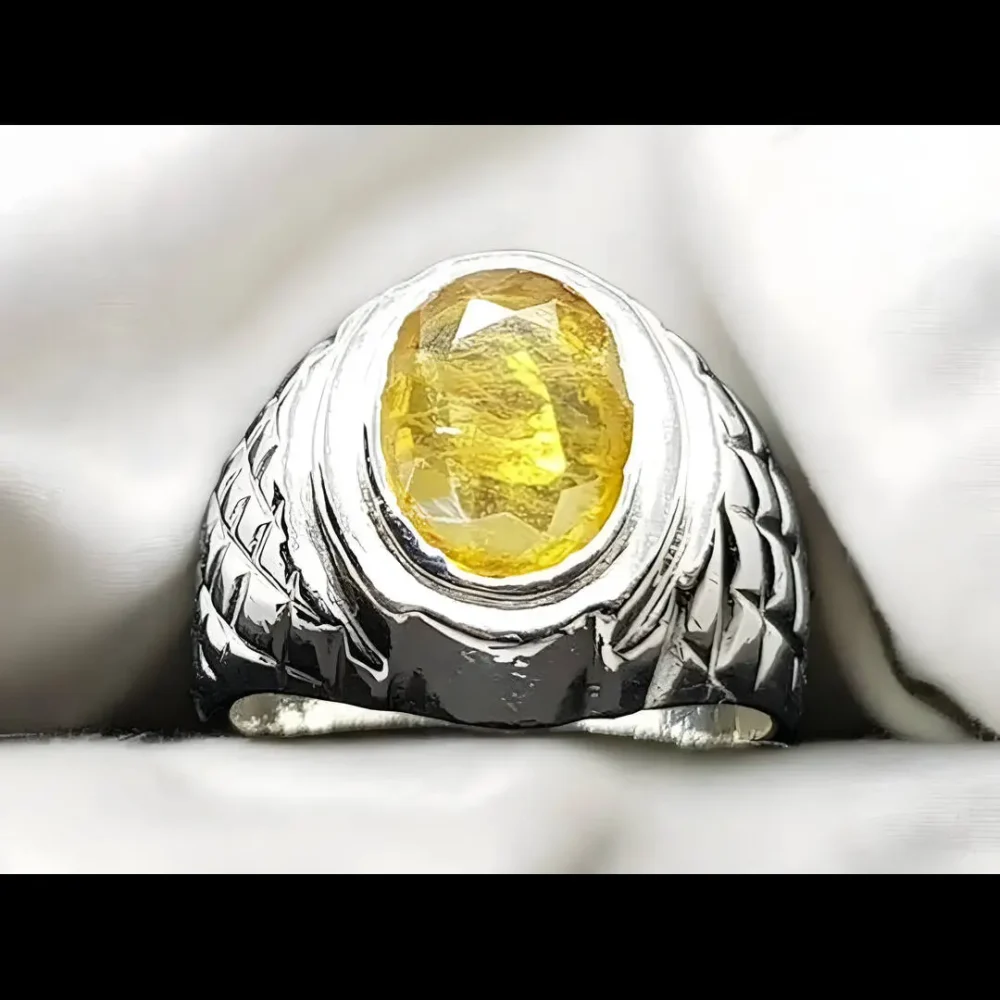 yellow sapphire stone ring