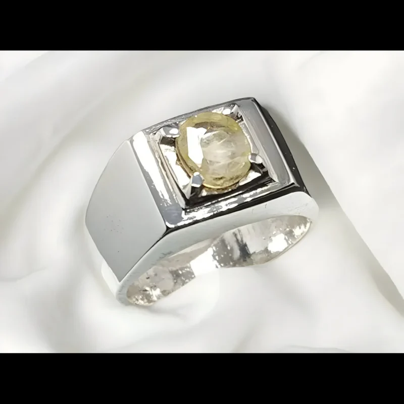 Mens Yellow Sapphire Ring Pukhraj Rings Buy Now