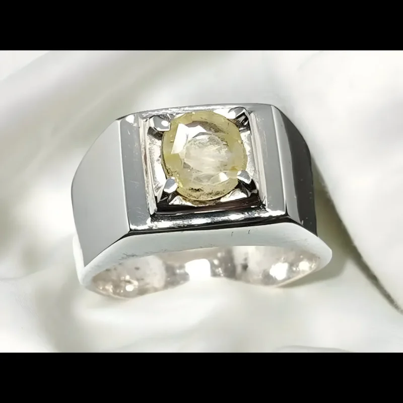 Mens Yellow Sapphire Ring Pukhraj Rings Buy Now