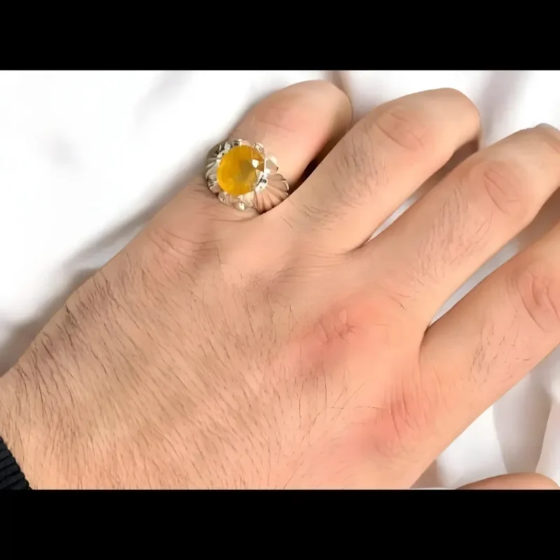 Yellow Sapphire Ring Yellow Pukhraj Mens Ring Order Now