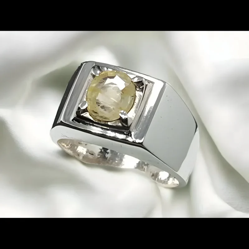 Mens Yellow Sapphire Ring Pukhraj Rings Buy Now