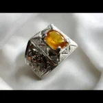 mens orange sapphire ring