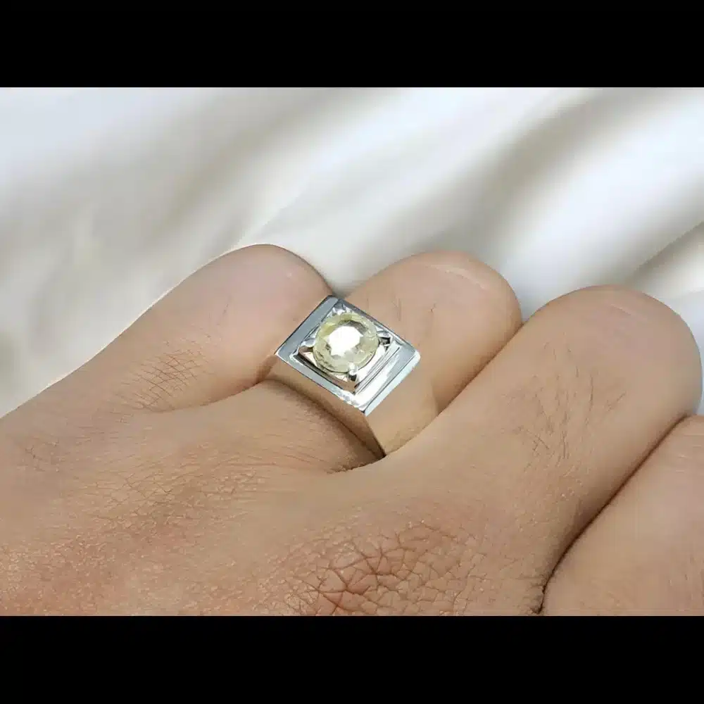 Mens Yellow Sapphire Ring Pukhraj Rings Buy Now