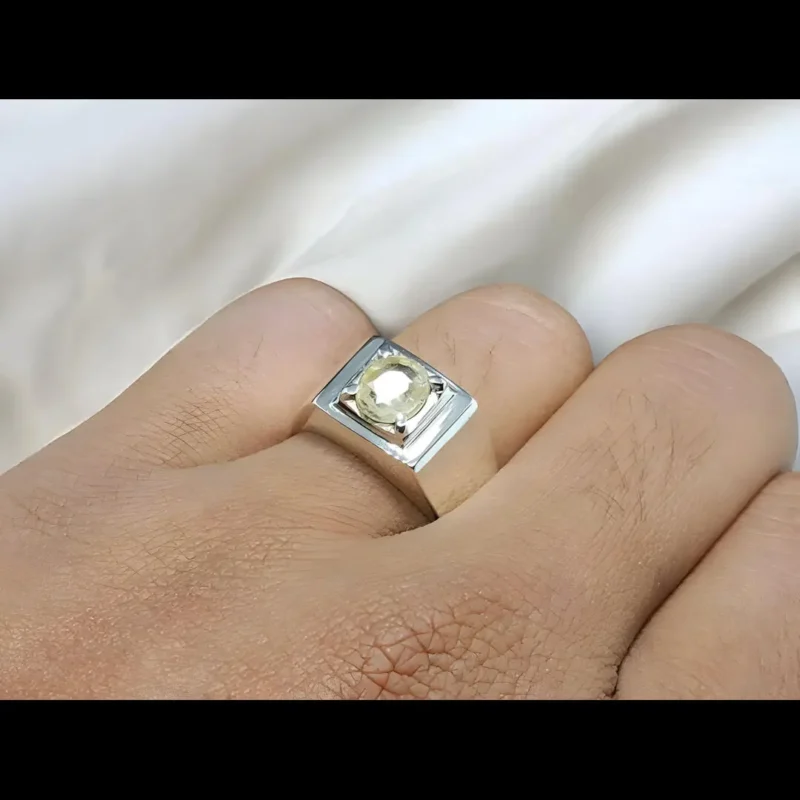 Mens Yellow Sapphire Ring Pukhraj Rings Buy Now