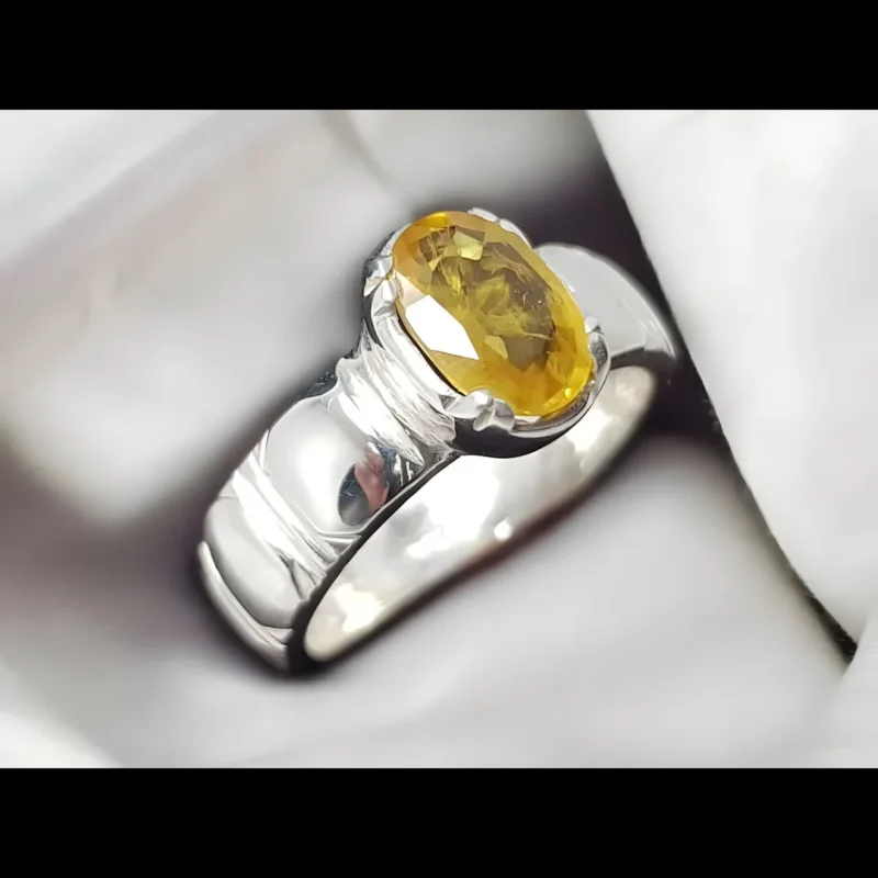 Unheated Yellow Sapphire Ring Pukhraj Stone Ring Shop