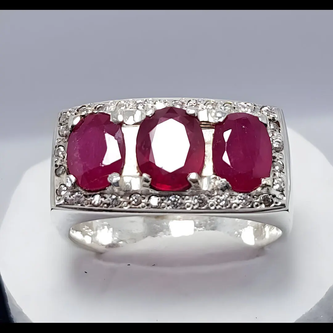 Multistone Red Ruby Ring Ruby Band Mens Shop Men's Styles