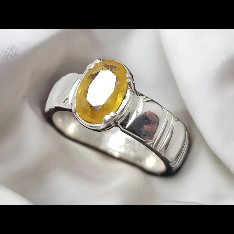 Unheated Yellow Sapphire Ring Pukhraj Stone Ring Shop