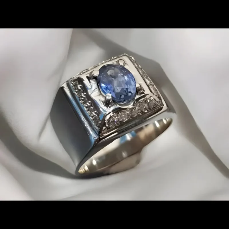 Ceylon Sapphire Ring Real Ceylon Blue Sapphire Ring Sparkling Sapphire Gemstone