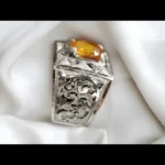 Yellow Sapphire Ring Engraved Ring For Men Shop Now