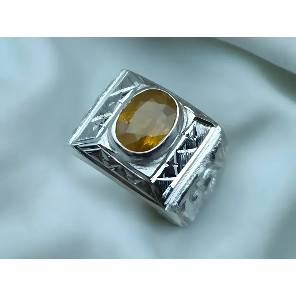 natural yellow sapphire ring