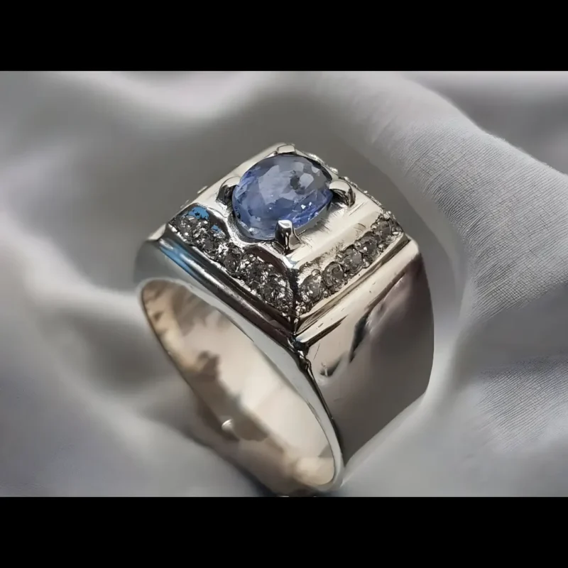 Ceylon Sapphire Ring Real Ceylon Blue Sapphire Ring Sparkling Sapphire Gemstone