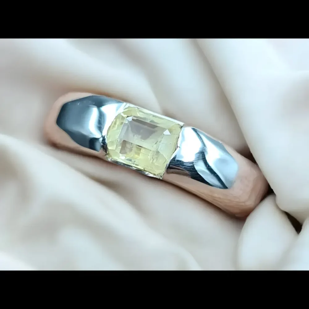 Yellow Sapphire Band For Men & Women Natural Pukhraj Ring Mens