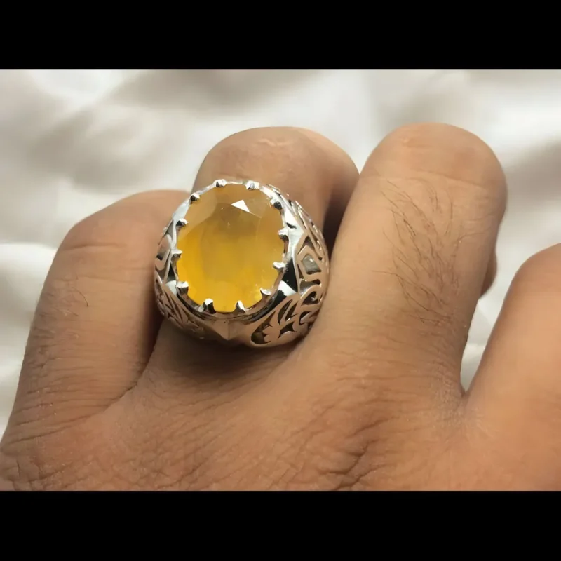 Real Yellow Sapphire Ring Sterling Silver Buy Now