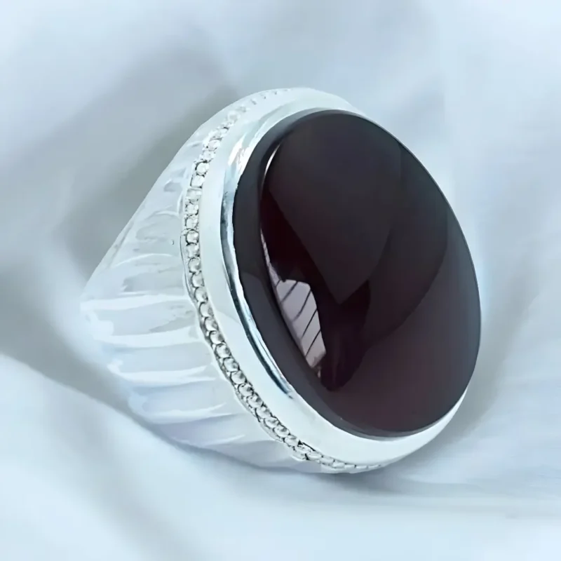 Black Yemeni Aqeeq Akik Men's Ring Shop Now