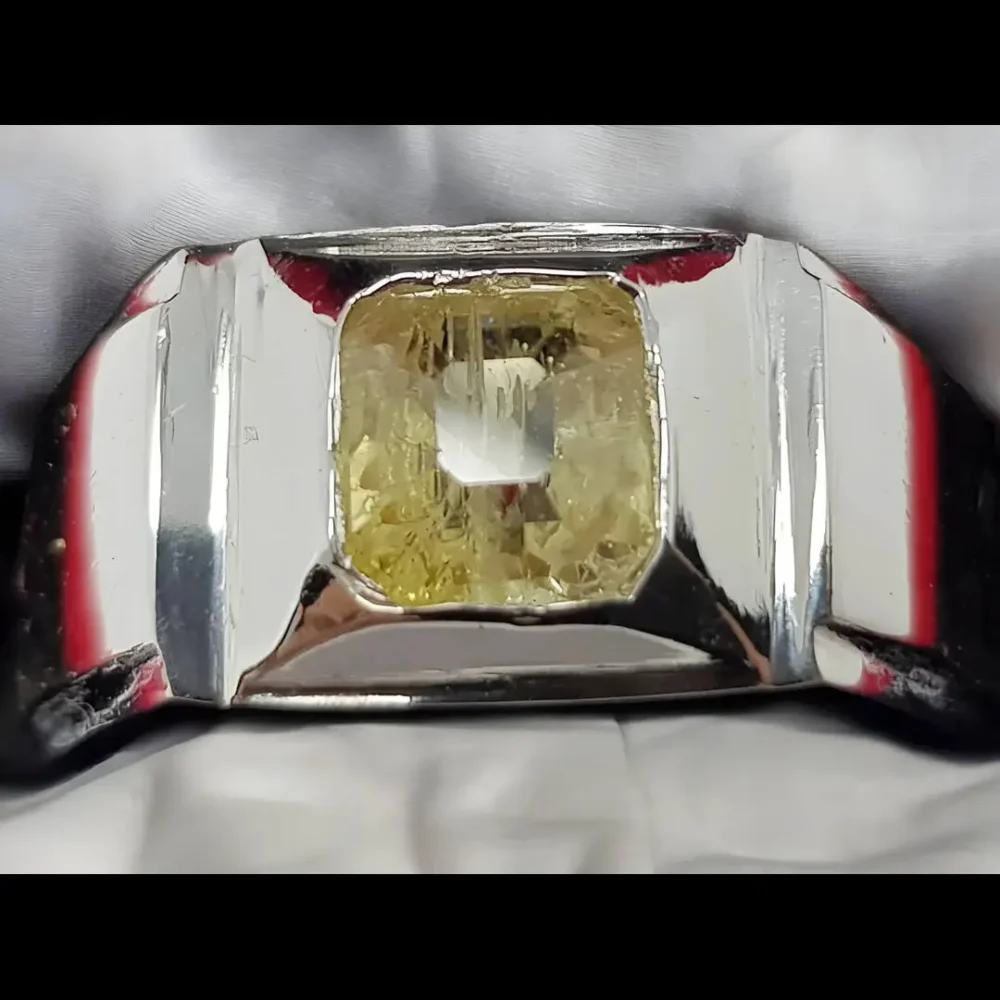 natural unheated yellow sapphire ring