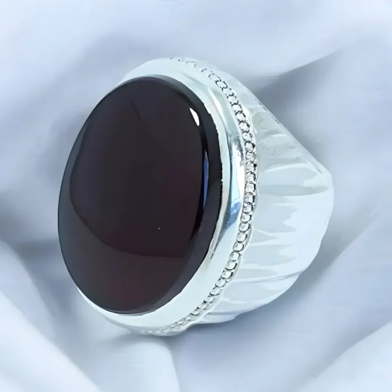 Black Yemeni Aqeeq Akik Men's Ring Shop Now