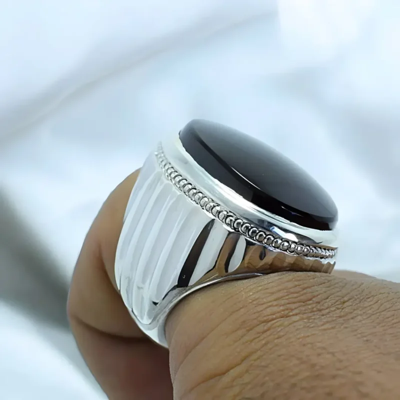 Black Yemeni Aqeeq Akik Men's Ring Shop Now