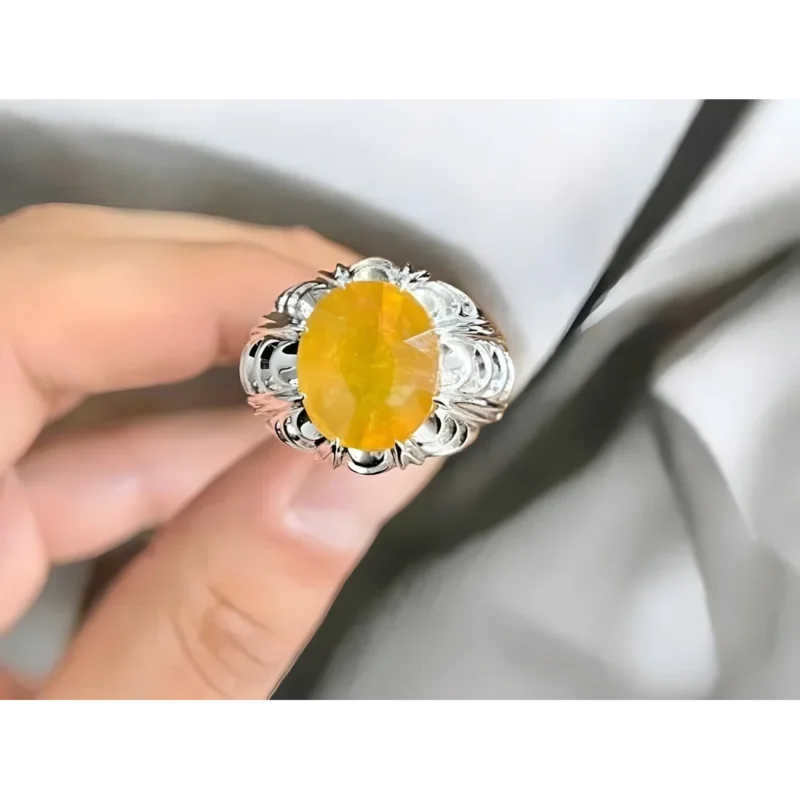 10 Ct Natural Yellow Sapphire Ring Pukhraj Gemstone Buy
