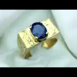 mens gold sapphire ring