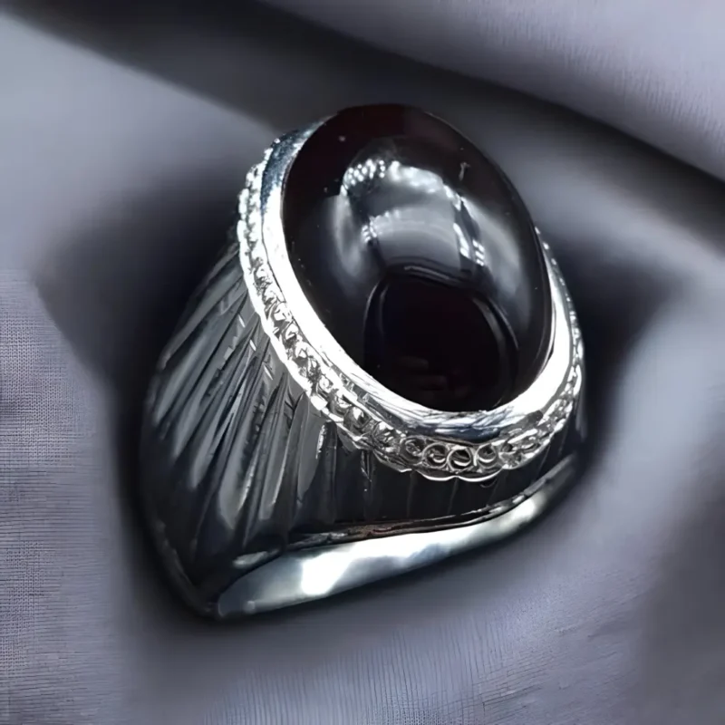 Black Yemeni Aqeeq Ring / Agate rings for Men