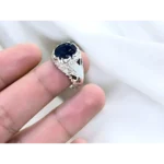 6 ct Natural Blue Sapphire Mens Ring Real Neelam Shop