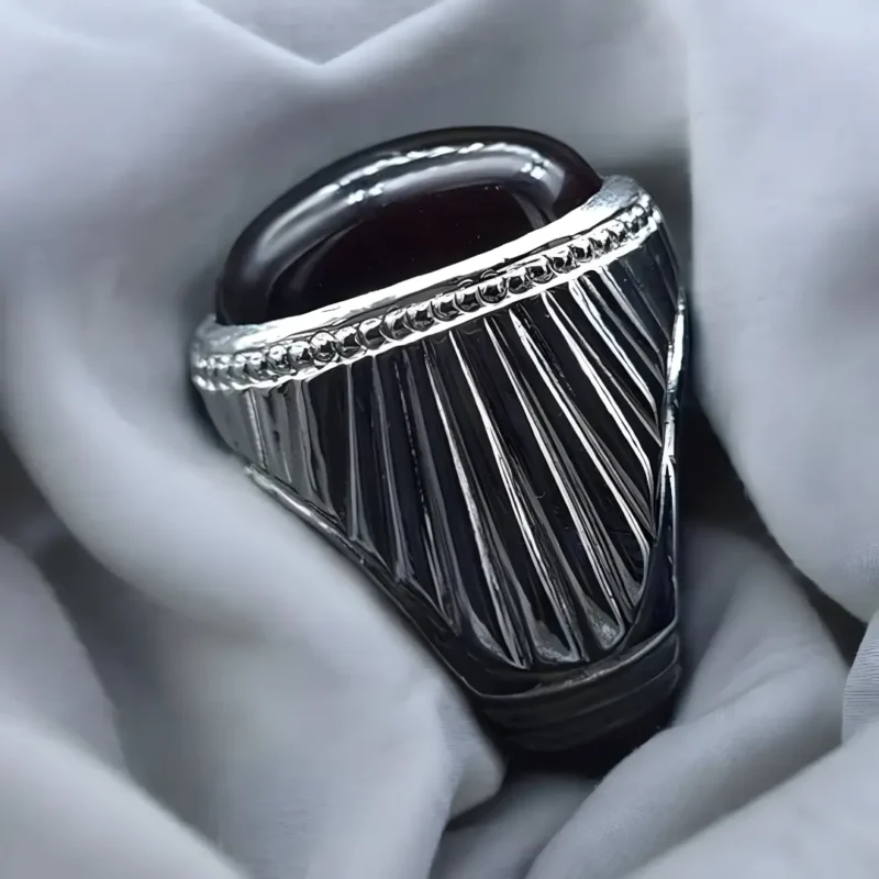 Black Yemeni Aqeeq Ring / Agate rings for Men