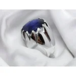 Blue Sapphire Rings Men Sterling Silver Sapphire Rings