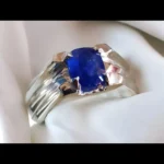 Natural Blue sapphire ring Mens Neelam rings 925 Silver