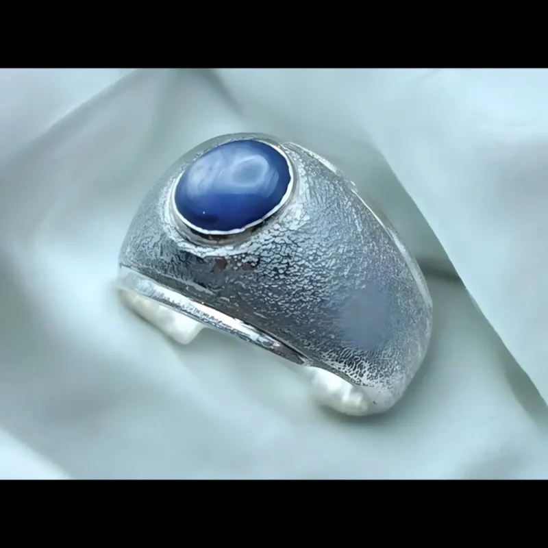Star Sapphire Ring Ceylon Star sapphire mens ring