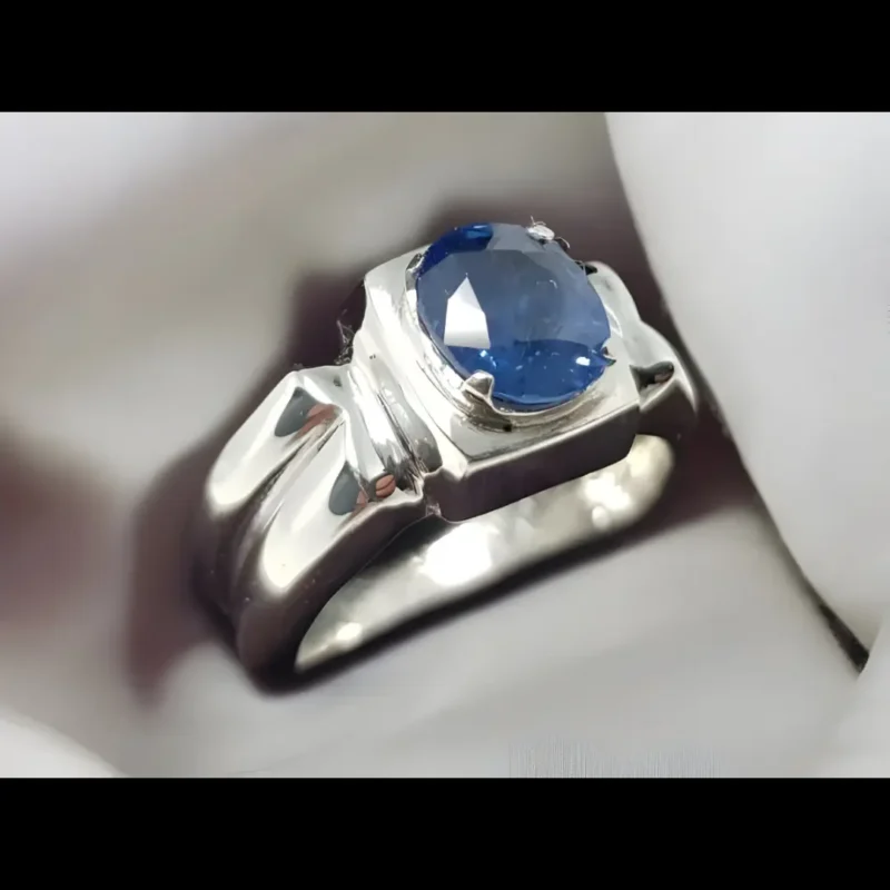 Ceylon Blue Sapphire Ring Men In 925 Silver Real Ceylon Neelam Rings Engagement Rings