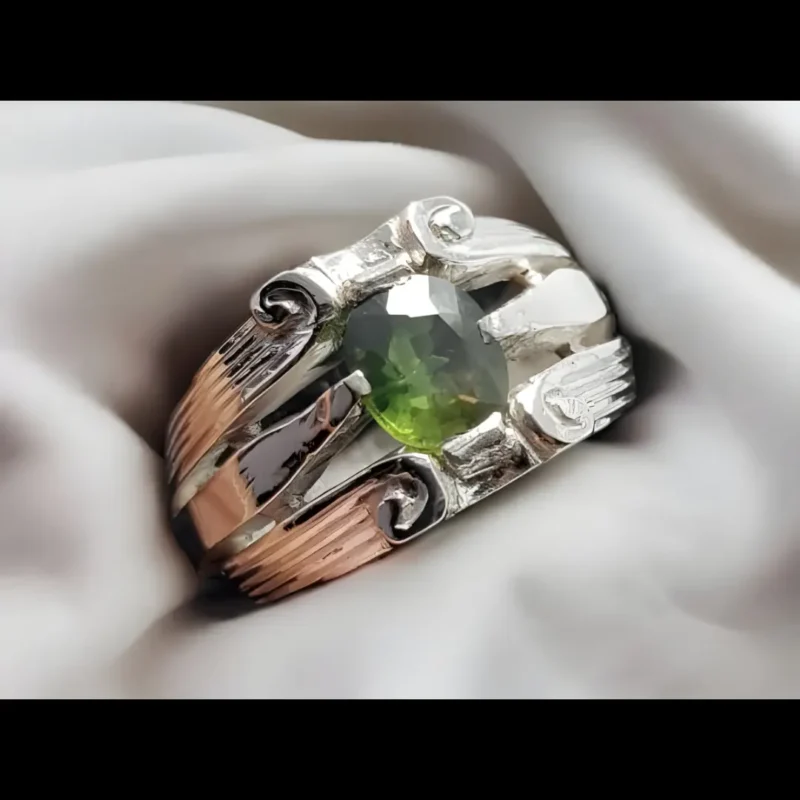 Green Sapphire Rings Mens Rare Green Sapphire Stone Ring Real Neelam Rings