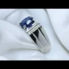 Deep Blue Natural Sapphire Stone Ring In 925 Silver Handmade Ring