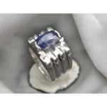 Cushion Cut Men Sapphire Band Real Sterling Silver Buy Now