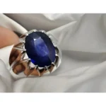Blue Sapphire Rings Men Sterling Silver Sapphire Rings