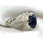 silver and sapphire ring