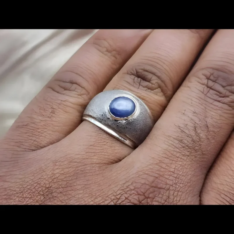 Star Sapphire Ring Ceylon Star sapphire mens ring