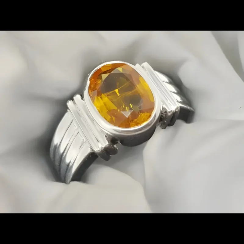 Ceylon Yellow Sapphire Ring Mens Sri lanka Sapphire