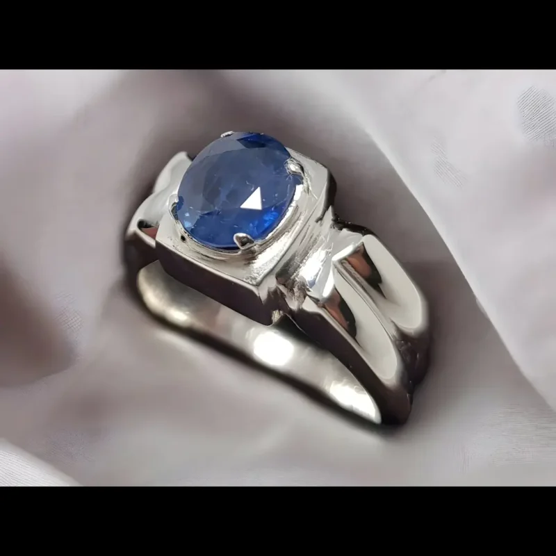 Ceylon Blue Sapphire Ring Men In 925 Silver Real Ceylon Neelam Rings Engagement Rings