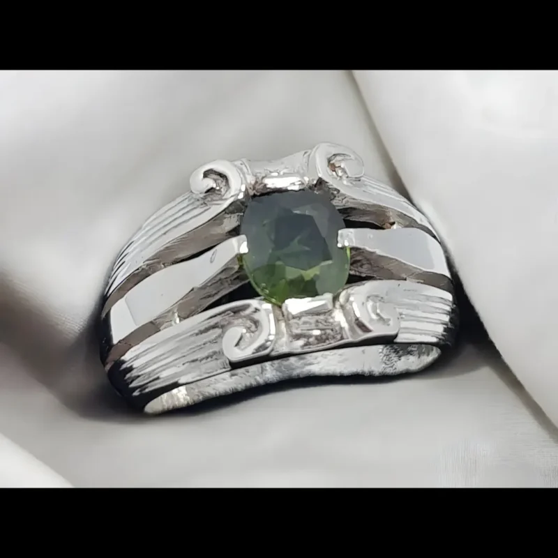 Green Sapphire Rings Mens Rare Green Sapphire Stone Ring Real Neelam Rings